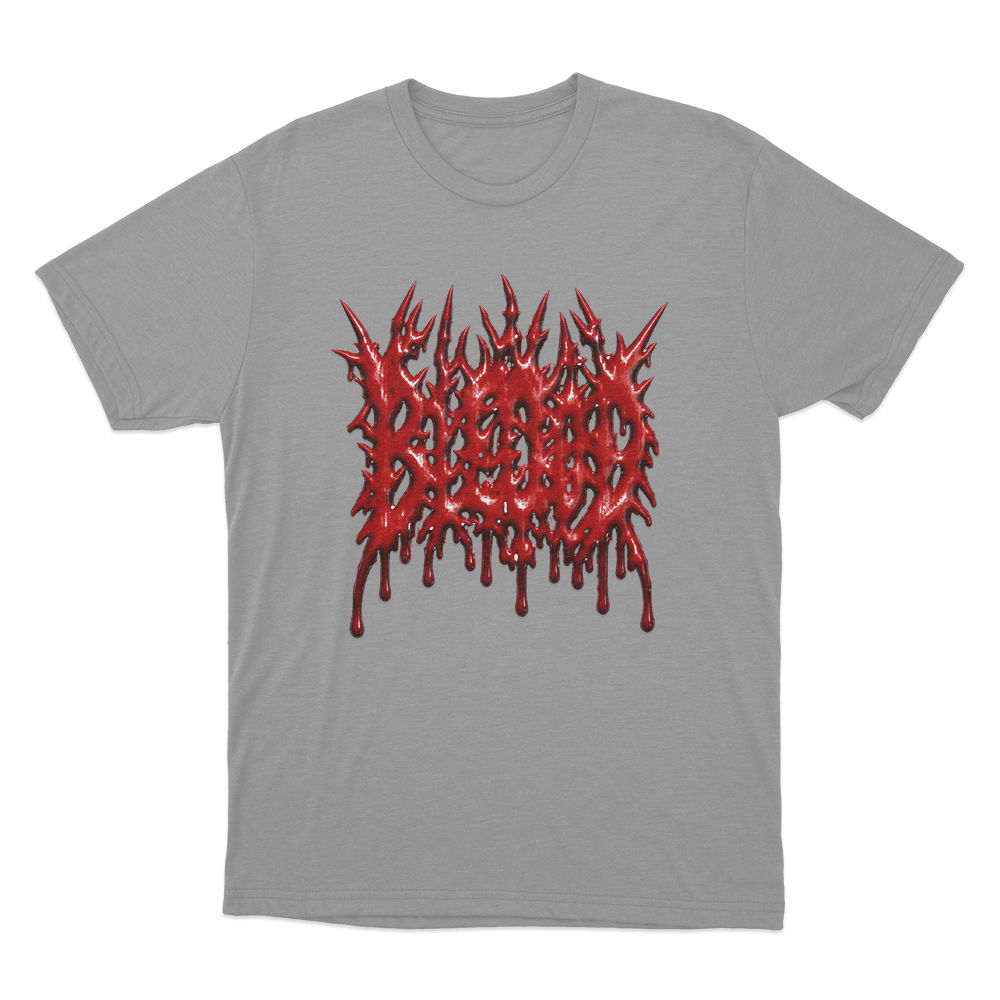 Bleood Blood Drip Logo Unisex T Shirt Grey Bleood Blood Drip Logo Unisex T Shirt Grey