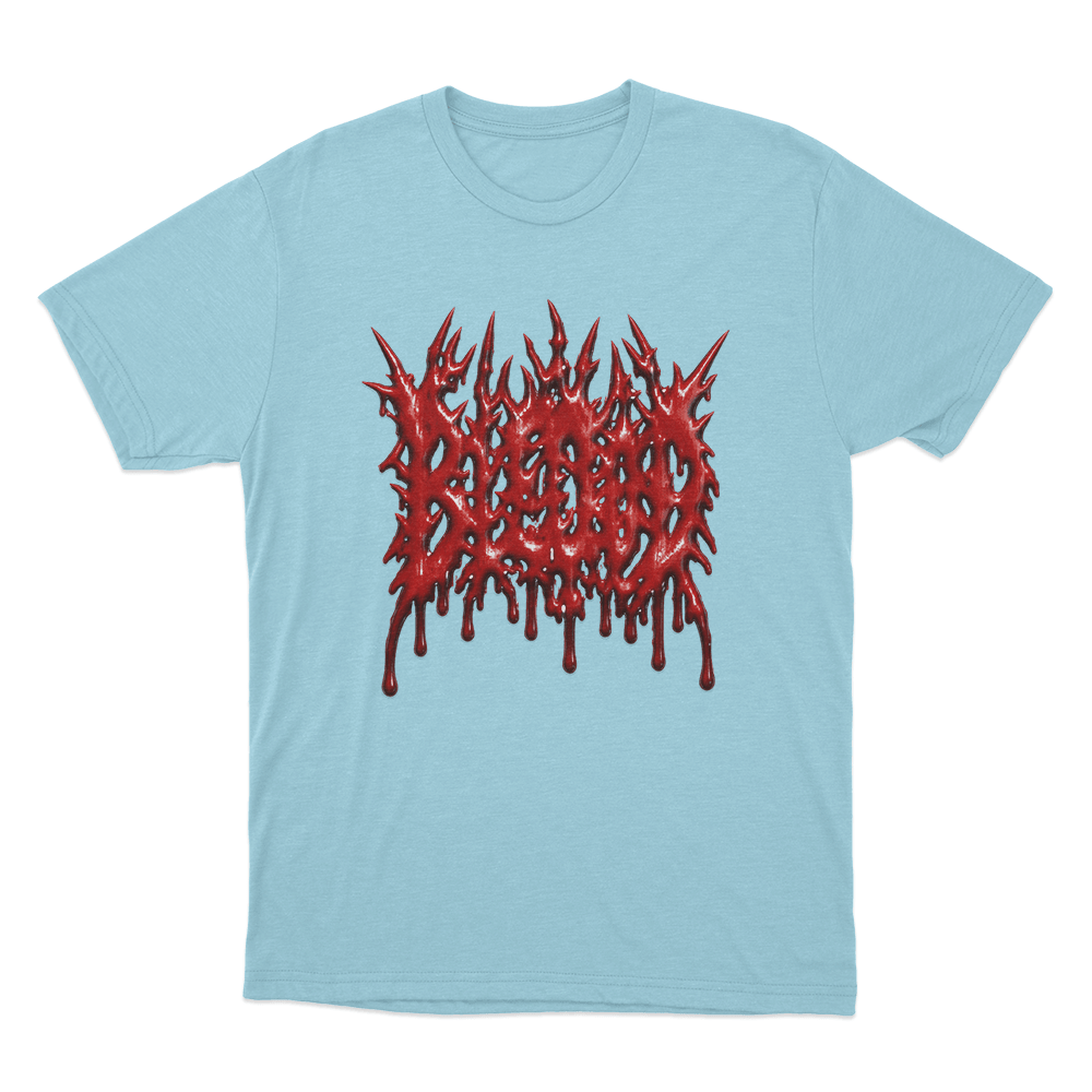 Bleood Blood Drip Logo Unisex T Shirt Sky Blue Bleood Blood Drip Logo Unisex T Shirt Sky Blue