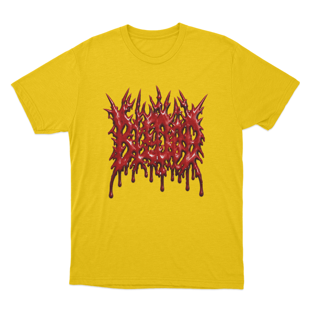 Bleood Blood Drip Logo Unisex T Shirt Yellow Bleood Blood Drip Logo Unisex T Shirt Yellow